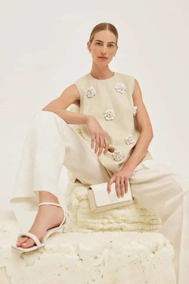Oroton Sets Flower Sequin Tunic Limestone 8211 Women