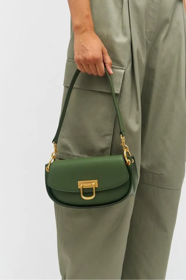 Oroton Shoulder Colt Small Baguette Moss 8211 Women