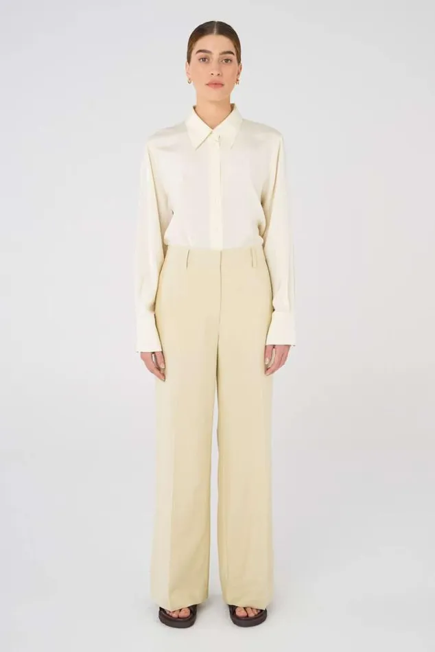 Oroton Suiting Flat Front Pant Almond 8211 Women
