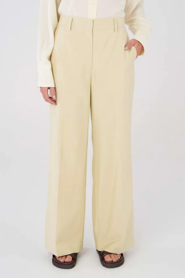 Oroton Suiting Flat Front Pant Almond 8211 Women