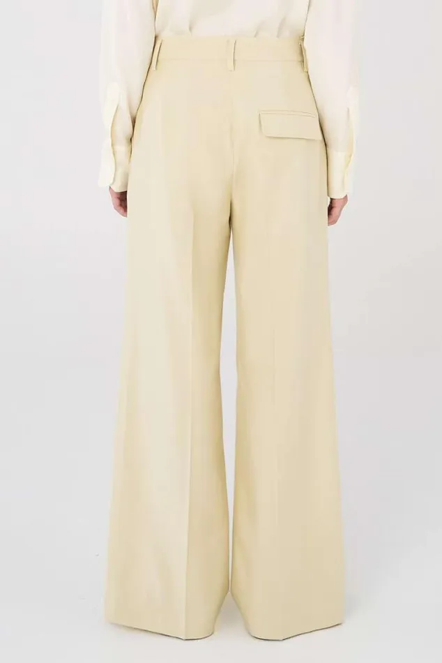 Oroton Suiting Flat Front Pant Almond 8211 Women