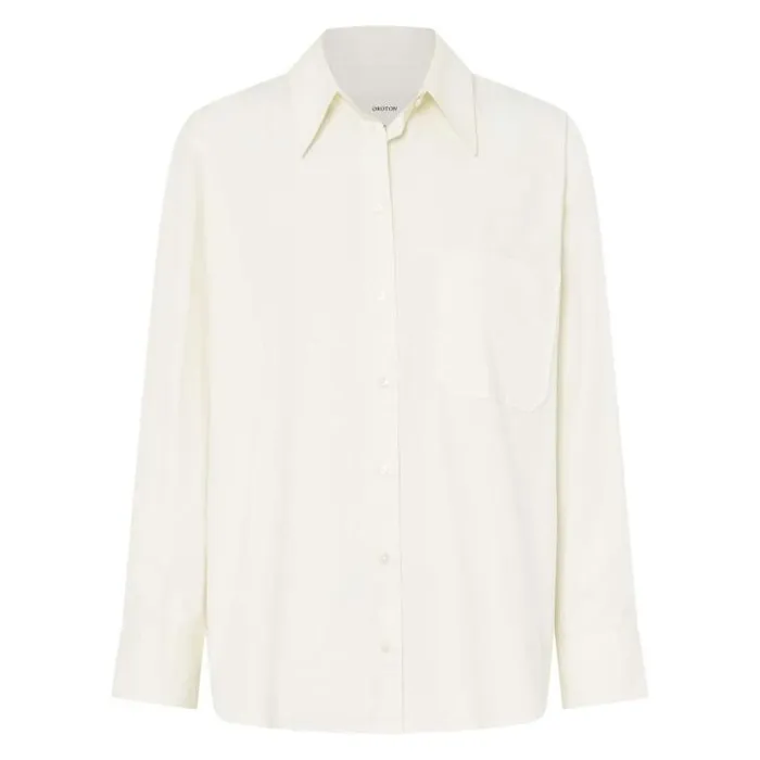 Oroton Tops Poplin Long Sleeve Shirt Cream 8211 Women