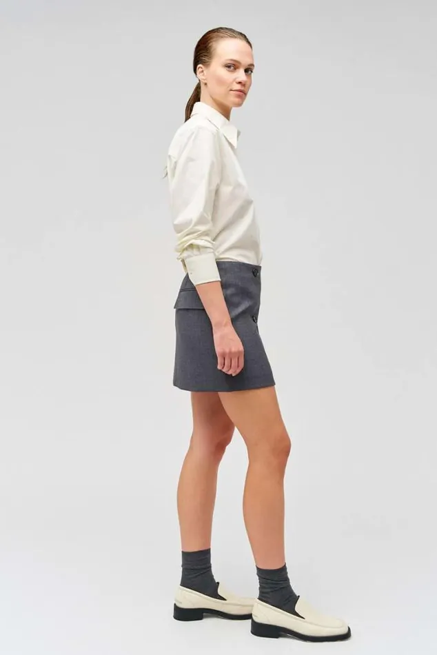 Oroton Tops Poplin Long Sleeve Shirt Cream 8211 Women