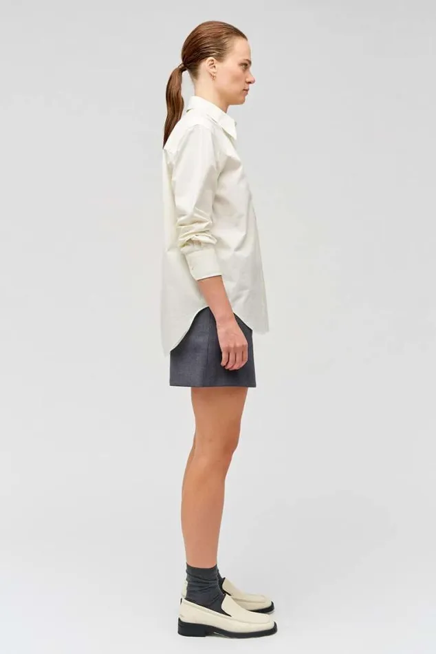 Oroton Tops Poplin Long Sleeve Shirt Cream 8211 Women