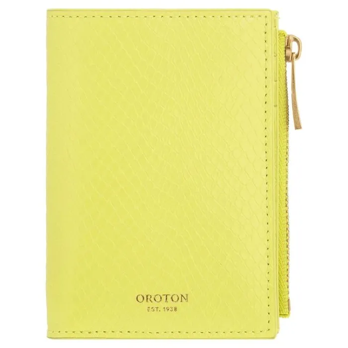 Oroton Wallets Mia Texture 10 Credit Card Mini Zip Wallet Sicily Yellow 8211 Accessories