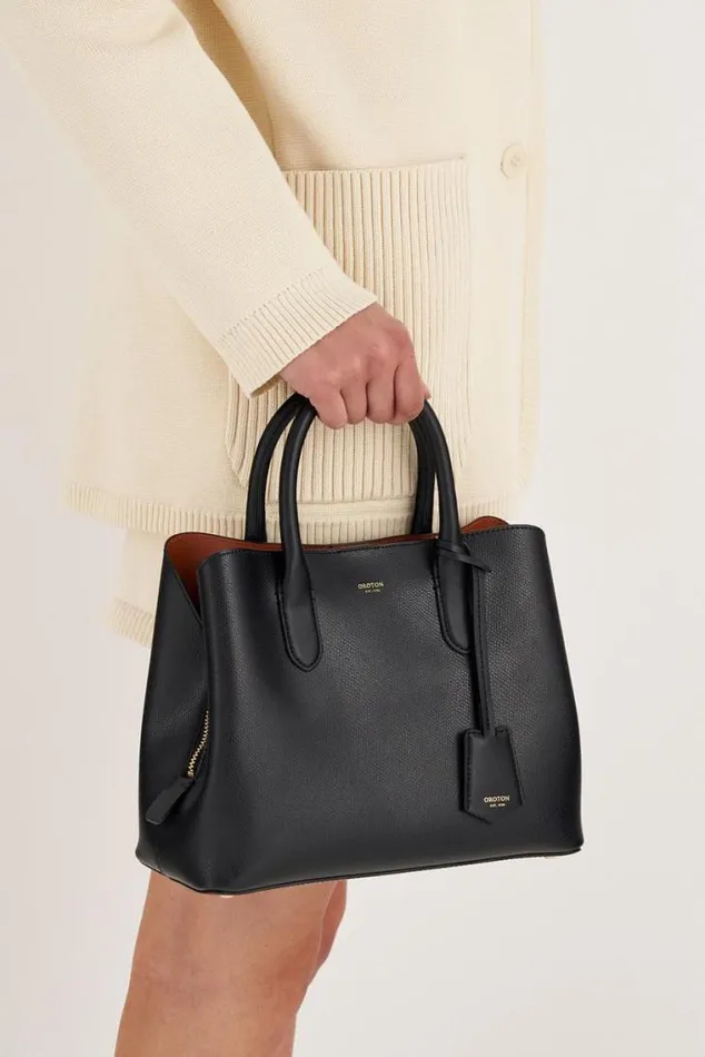 Oroton Work Muse Small Three Pocket Day Bag Black 8211 Women