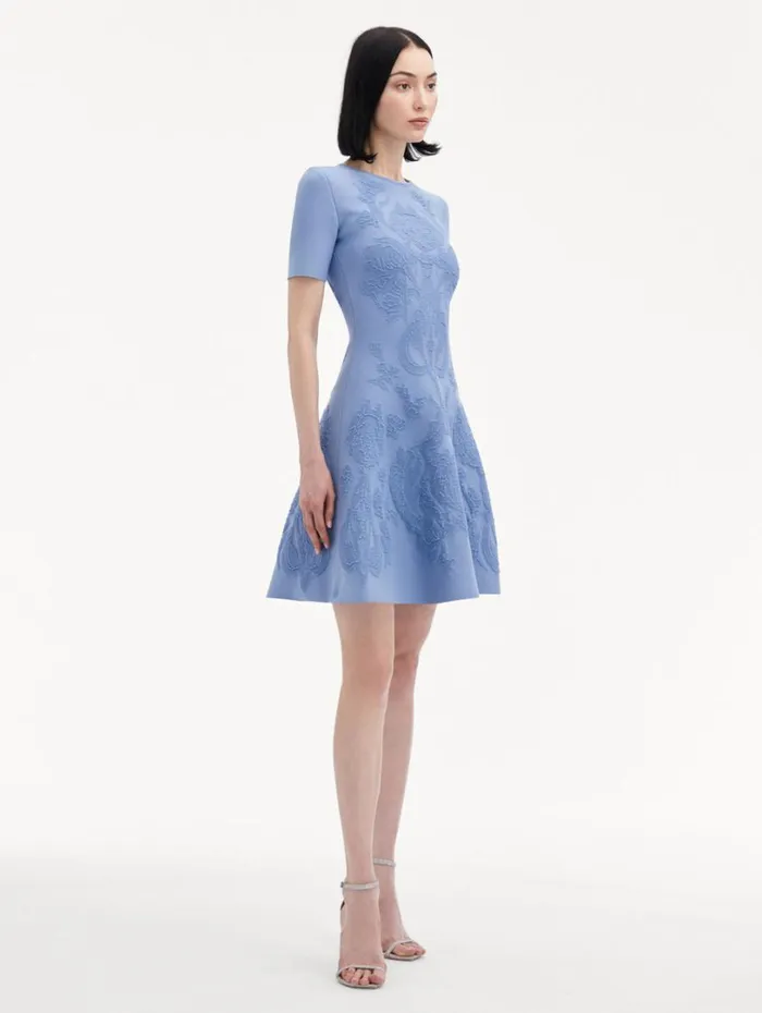 Oscar De La Renta Art Nouveau Knit Dress Aventurine Women Dresses