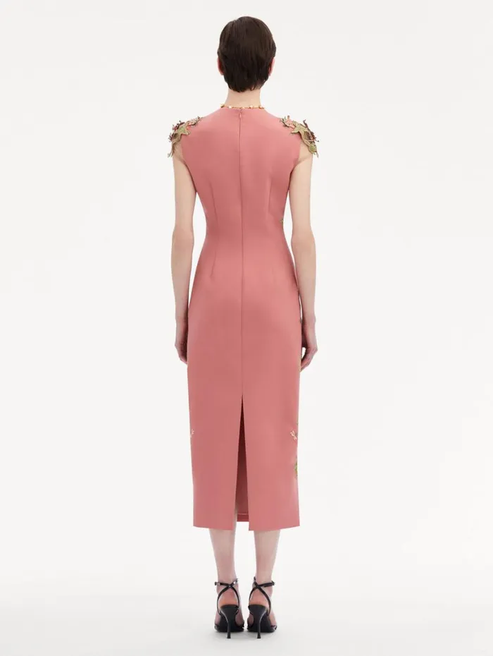 Oscar De La Renta Art Nouveau Pencil Dress Rouge Women Dresses