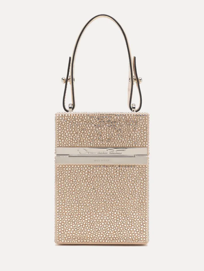 Oscar De La Renta Crystal Pav Alibi Cube Champagne Women Handbags Oscar De La Renta Crystal Pav Alibi Cube Champagne Women Handbags