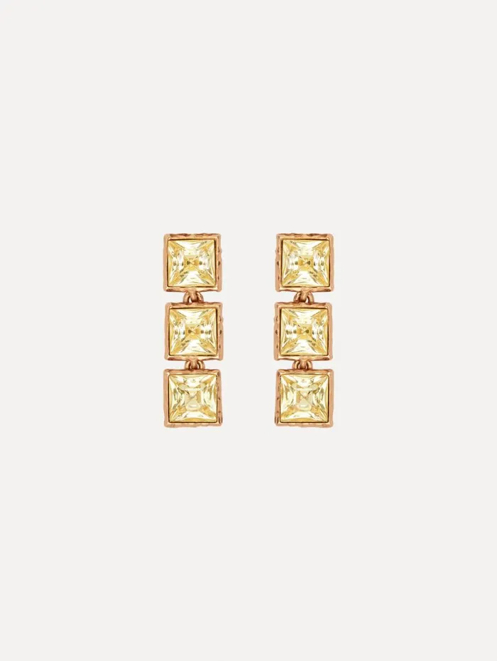 Oscar De La Renta Large Stone Tennis Earrings Jonquil Women Earrings
