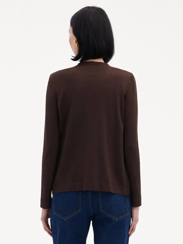 Oscar De La Renta Oscar ChainLink Inset Cardigan Cafe Gold Women Blouses and Knits Oscar De La Renta Oscar ChainLink Inset Cardigan Cafe Gold Women Blouses and Knits