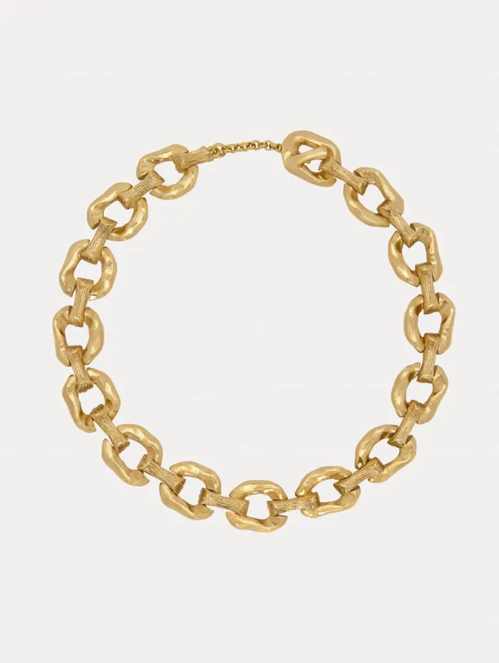 Oscar De La Renta Oversized ChainLink Necklace Gold Women Necklaces