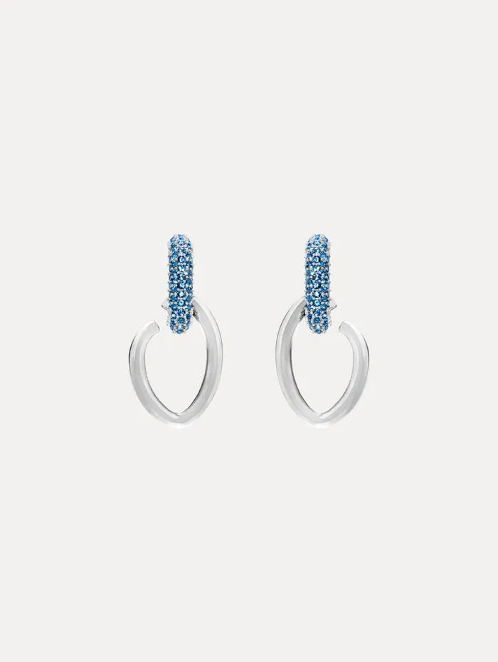 Oscar De La Renta Pav O Drop Earrings Blue Women Earrings
