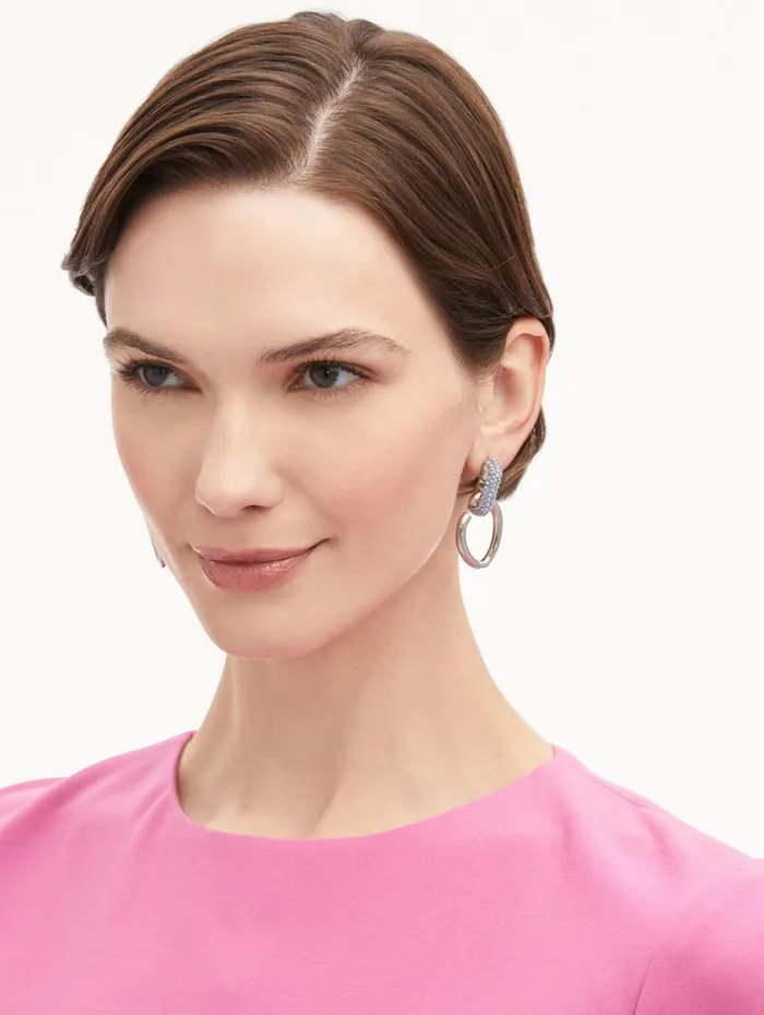 Oscar De La Renta Pav O Drop Earrings Blue Women Earrings