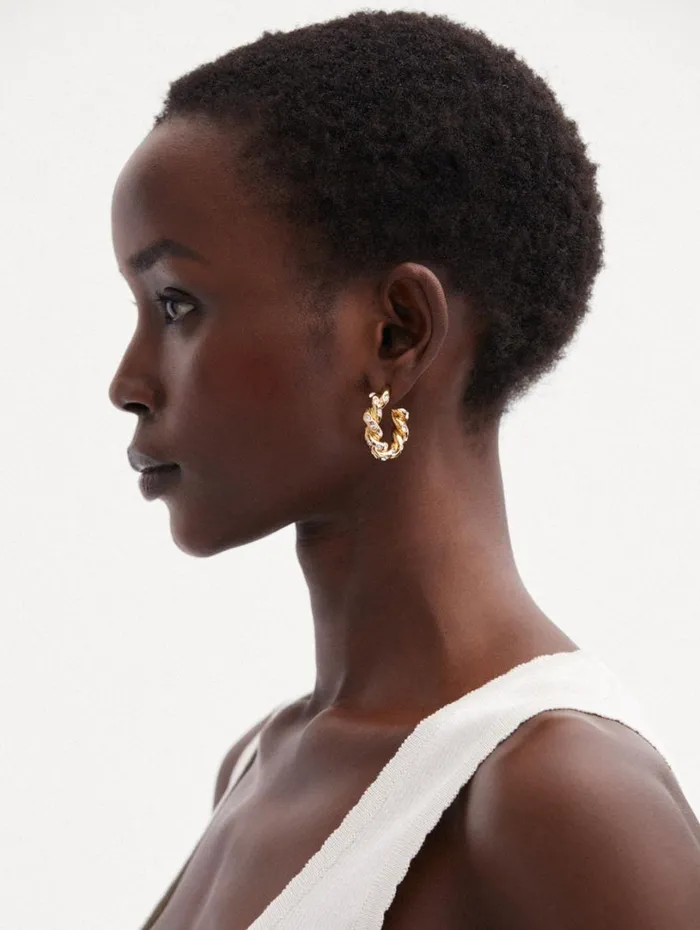 Oscar De La Renta Small Rope Pearl Hoop Earrings Pearl Women Earrings Oscar De La Renta Small Rope Pearl Hoop Earrings Pearl Women Earrings