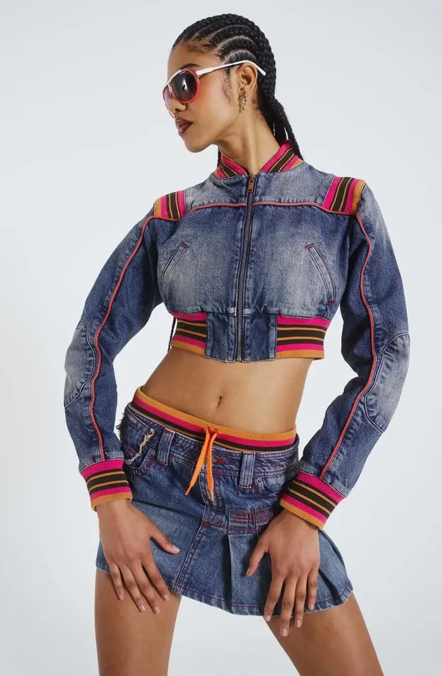 Outerwear Women Jaded London Sherbet Cropped Denim Jacket