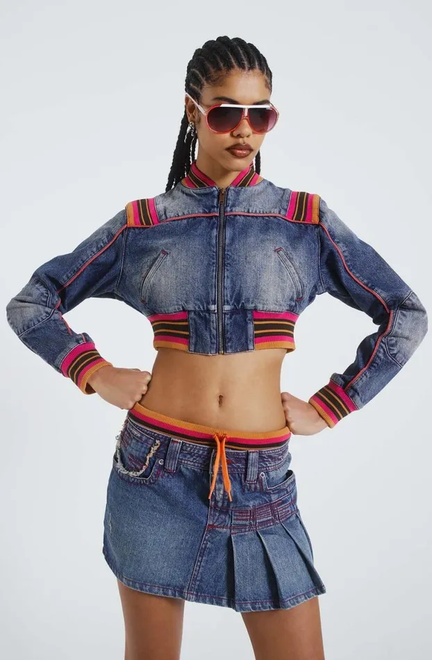 Outerwear Women Jaded London Sherbet Cropped Denim Jacket