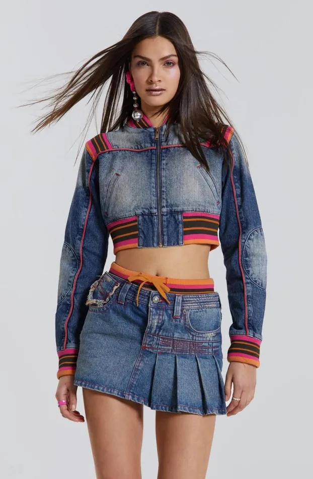 Outerwear Women Jaded London Sherbet Cropped Denim Jacket