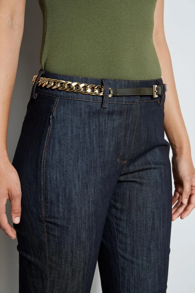 Outlet 8211 Women Belts Elie Tahari Gold Chain Belt 8211 Loden Loden