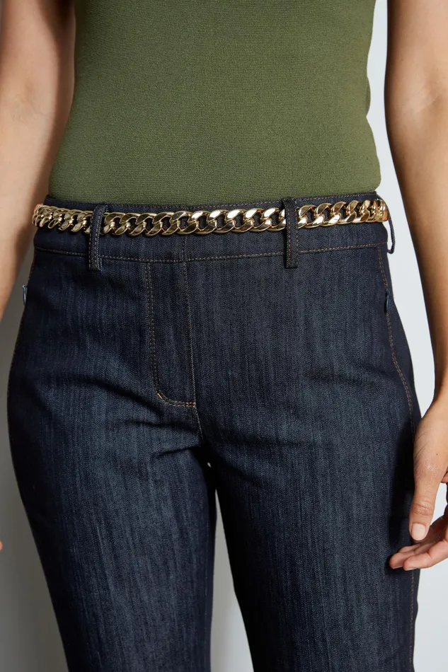 Outlet 8211 Women Belts Elie Tahari Gold Chain Belt 8211 Loden Loden