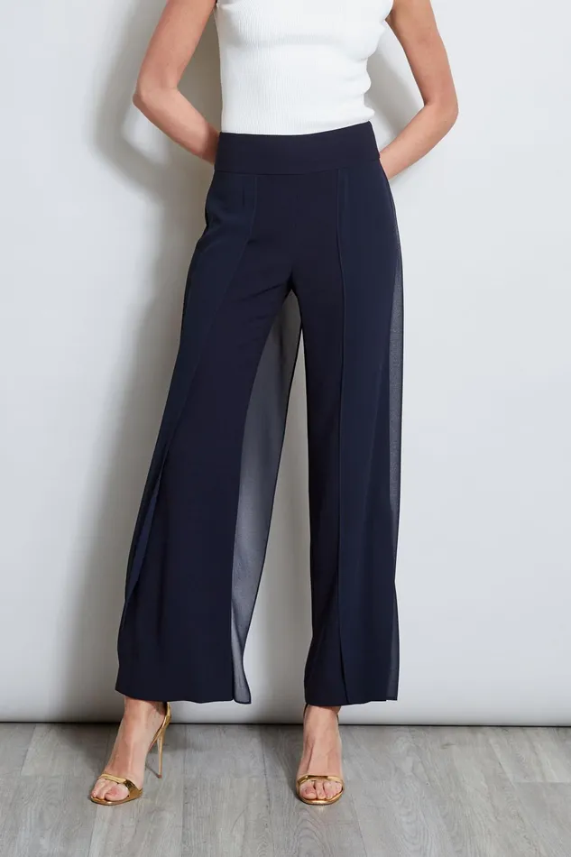 Outlet 8211 Women Bottoms Elie Tahari Chiffon Panel Pant Stargazer