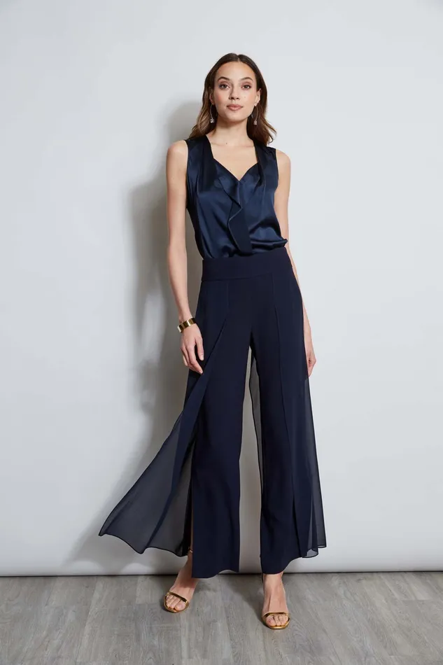 Outlet 8211 Women Bottoms Elie Tahari Chiffon Panel Pant Stargazer