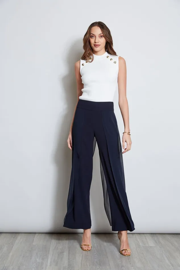 Outlet 8211 Women Bottoms Elie Tahari Chiffon Panel Pant Stargazer