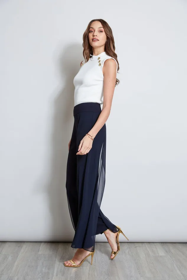 Outlet 8211 Women Bottoms Elie Tahari Chiffon Panel Pant Stargazer