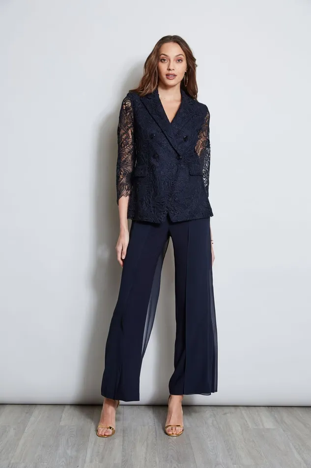 Outlet 8211 Women Bottoms Elie Tahari Chiffon Panel Pant Stargazer