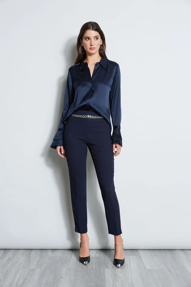 Outlet 8211 Women Bottoms Elie Tahari Crepe Slim Leg Pant Stargazer