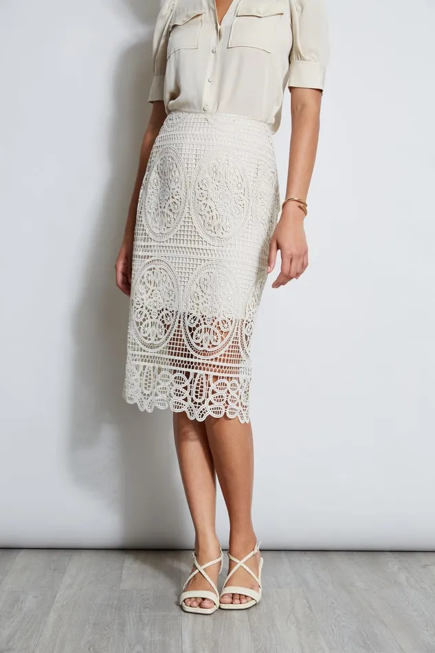 Outlet 8211 Women Bottoms Elie Tahari Lace Skirt Flour