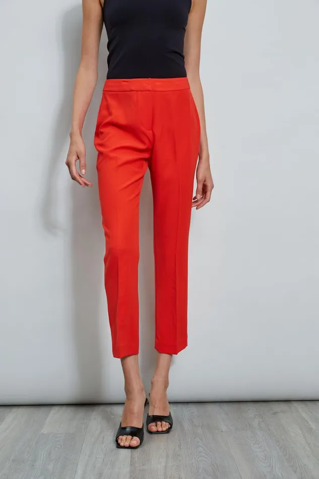 Outlet 8211 Women Bottoms Elie Tahari Slim Fit Ankle Pant Cayenne