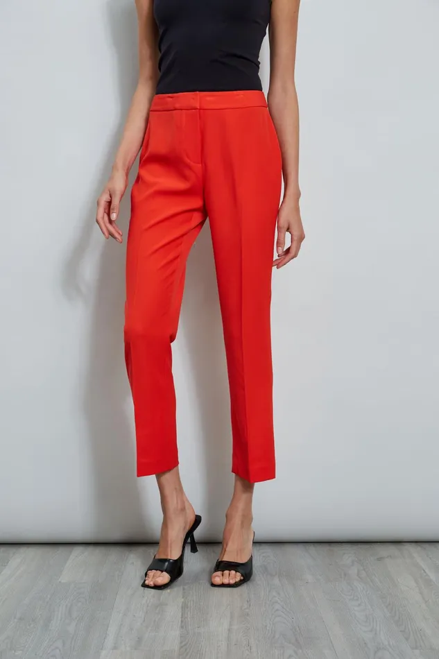 Outlet 8211 Women Bottoms Elie Tahari Slim Fit Ankle Pant Cayenne