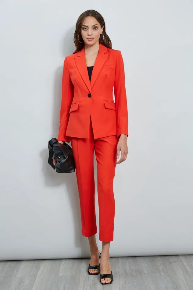 Outlet 8211 Women Bottoms Elie Tahari Slim Fit Ankle Pant Cayenne