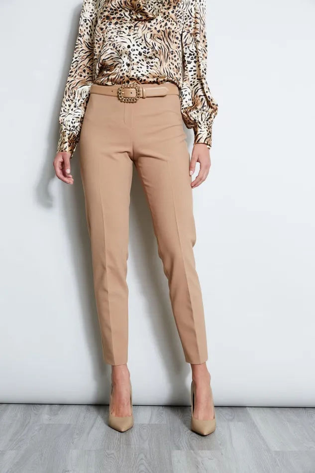 Outlet 8211 Women Bottoms Elie Tahari Slim Fit Pant Camel