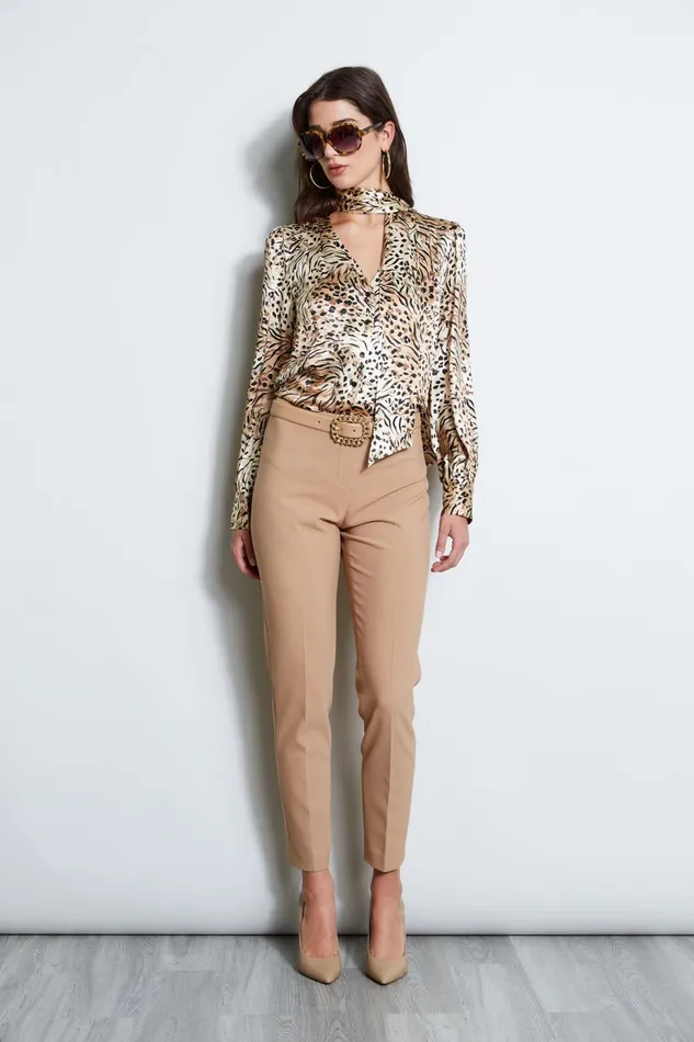 Outlet 8211 Women Bottoms Elie Tahari Slim Fit Pant Camel