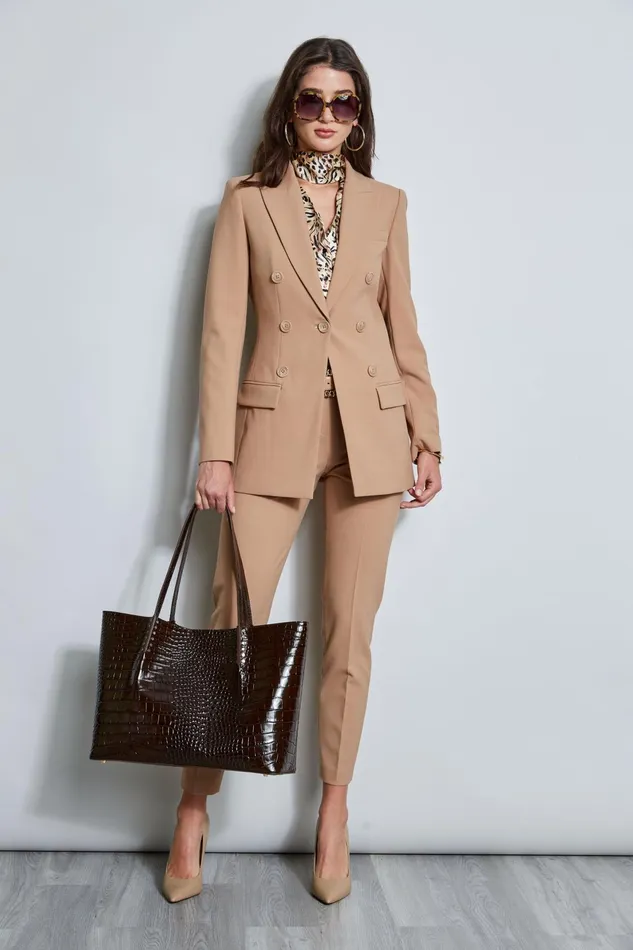 Outlet 8211 Women Bottoms Elie Tahari Slim Fit Pant Camel