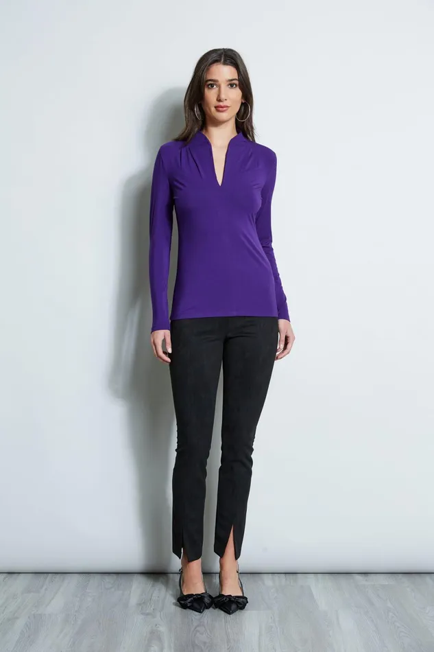 Outlet 8211 Women Bottoms Elie Tahari Slit Vegan Suede Leggings Black