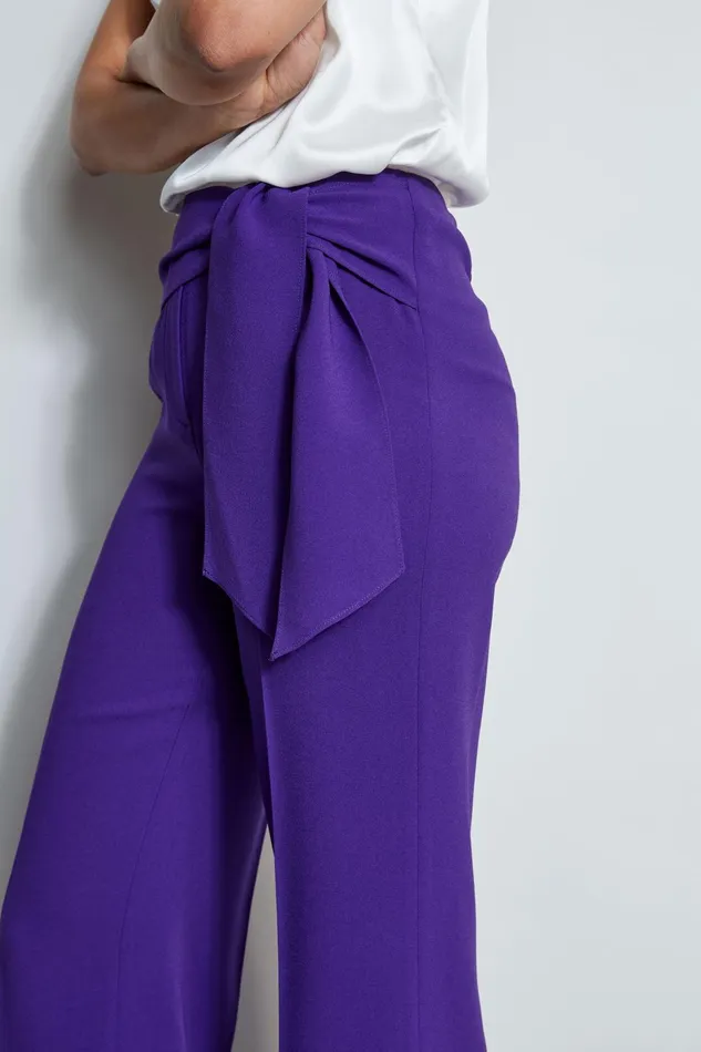 Outlet 8211 Women Bottoms Elie Tahari Wide Leg Sash Pant Plum