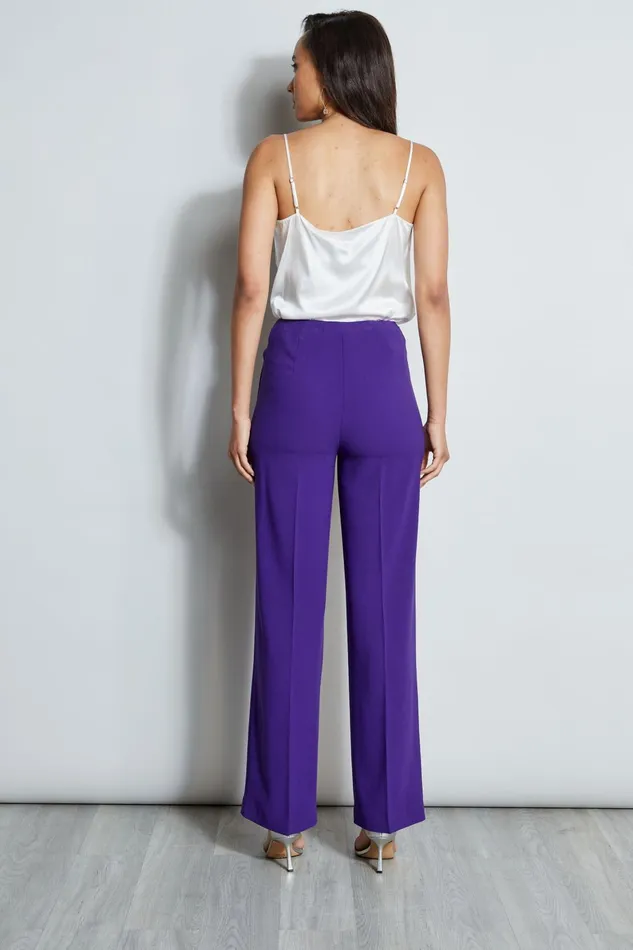 Outlet 8211 Women Bottoms Elie Tahari Wide Leg Sash Pant Plum