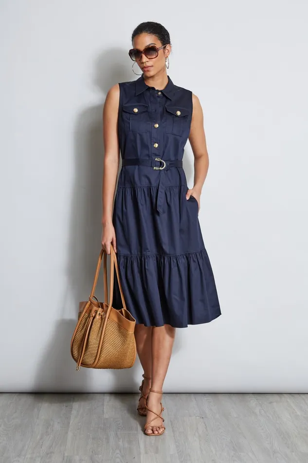 Outlet 8211 Women Dresses and Jumpsuits Elie Tahari Cotton Utility Dress Stargazer
