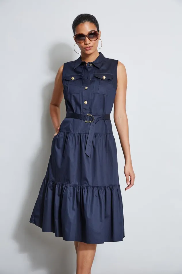 Outlet 8211 Women Dresses and Jumpsuits Elie Tahari Cotton Utility Dress Stargazer