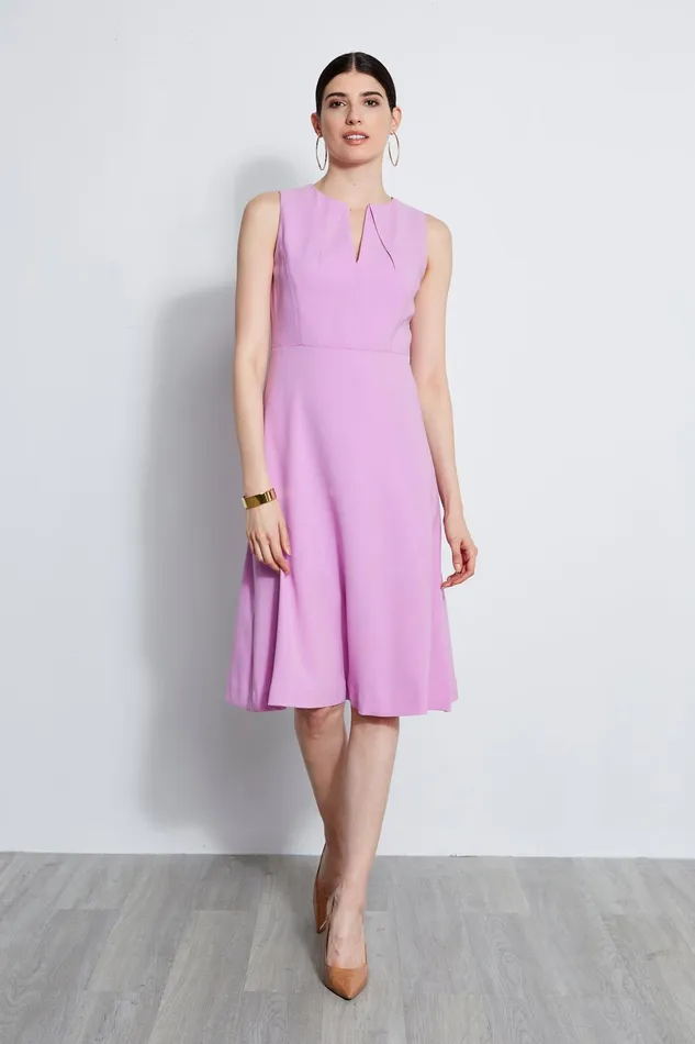 Outlet 8211 Women Dresses and Jumpsuits Elie Tahari Fit and Flare Dart Midi Dress Orchid