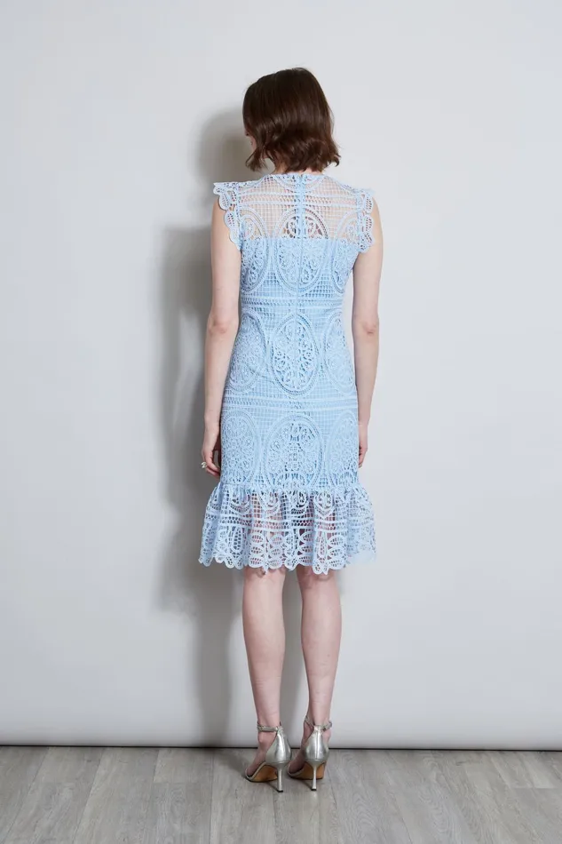 Outlet 8211 Women Dresses and Jumpsuits Elie Tahari Mosaic Lace Dress Pool Blue