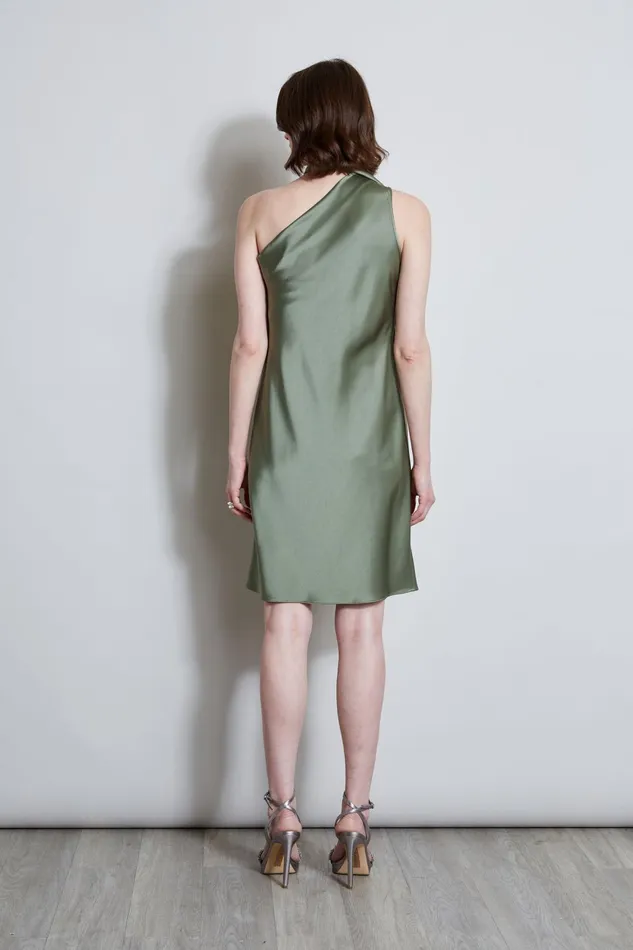 Outlet 8211 Women Dresses and Jumpsuits Elie Tahari Satin Scarf Dress Tuscan Olive