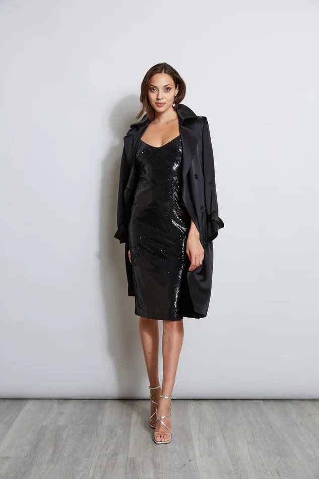 Outlet 8211 Women Dresses and Jumpsuits Elie Tahari Sequin Slip Dress Black