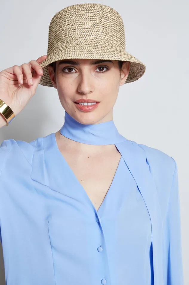Outlet 8211 Women Hats Elie Tahari Raffia Bucket Hat Beige