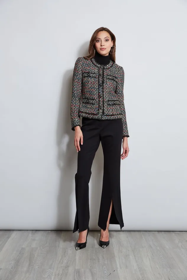 Outlet 8211 Women Jackets and Blazers Elie Tahari Cropped Tweed Jacket Ravenna Multi Tweed