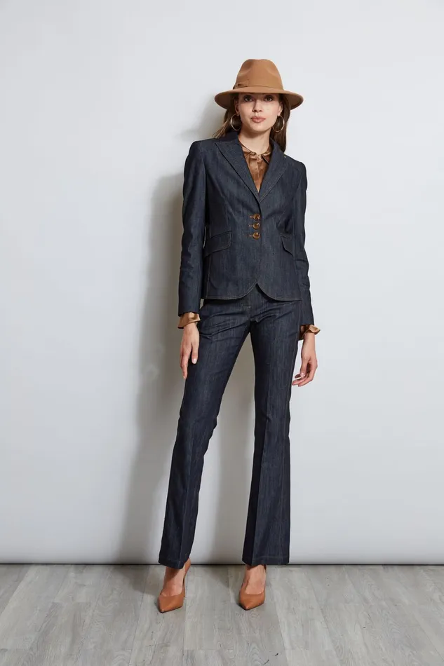 Outlet 8211 Women Jackets and Blazers Elie Tahari Denim 3 Button Blazer Indigo
