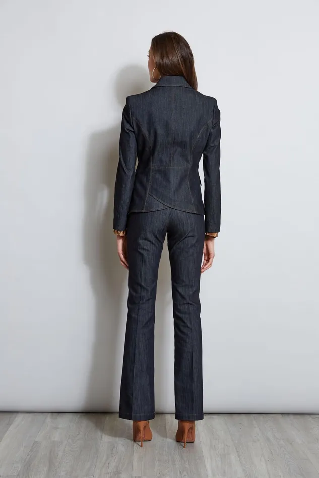 Outlet 8211 Women Jackets and Blazers Elie Tahari Denim 3 Button Blazer Indigo